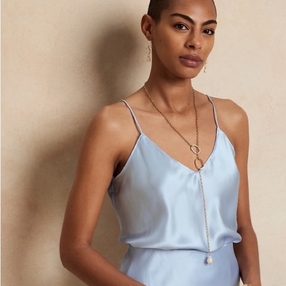 Banana Republic Bliss Silk Camisole in Light Blue